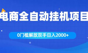 全新电商自动挂机项目，日入2000