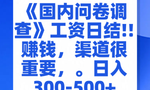 问卷调查答题，一个人在家也可以闷声发大财，小白一天2张，【揭秘】