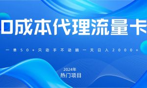 一单80，免费流量卡代理，一天躺赚2000 ，0门槛，小白也能轻松上手