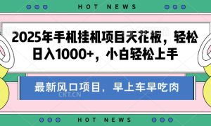 2025年手机挂机项目天花板，轻松日入1000 ，副业兼职不二之选