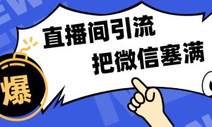 短视频直播间引流，单日轻松引流300 ，把微信狠狠塞满，变现五位数