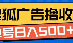 搜狐视频广告全自动撸收益，单号日入5张！！！