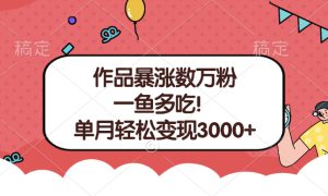 单条视频暴涨数万粉–多平台通吃项目！单月轻松变现3000