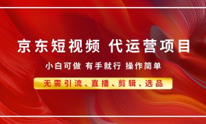 京东带货代运营 年底翻身项目，小白有手就行，月入8000