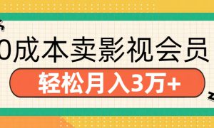 零成本卖影视会员，轻松月入3万