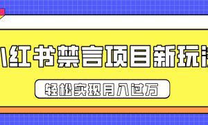 小红书禁言项目新玩法，推广新思路大大提升出单率，轻松实现月入过万