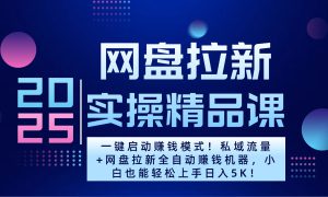 2025一键启动赚钱模式！私域流量 网盘拉新全自动赚钱机器，小白也能轻松上手日入5K