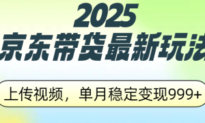 2025京东带货最新玩法，上传视频，单月稳定变现999