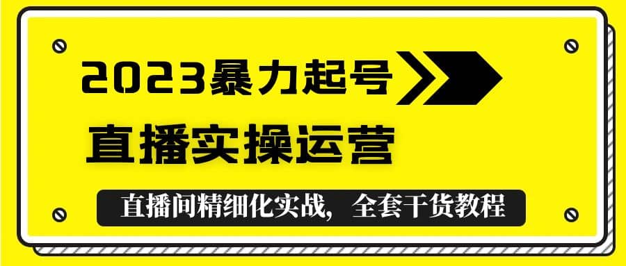 2023暴力起号 直播实操运营，全套直播间精细化实战，全套干货教程