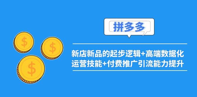 2022拼多多：新店新品的起步逻辑 高端数据化运营技能 付费推广引流能力提升