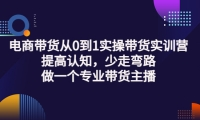 电商带货从0到1实操带货实训营:提高认知,少走弯路,做一个专业带货主播